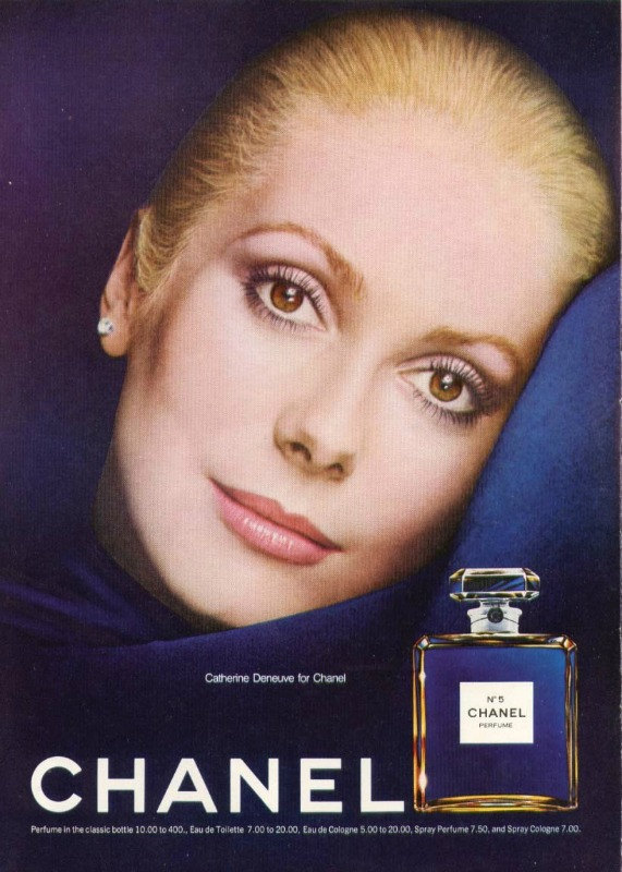 1974 CHANEL No. 5 Perfume Ad Catherine Deneuve Vintage